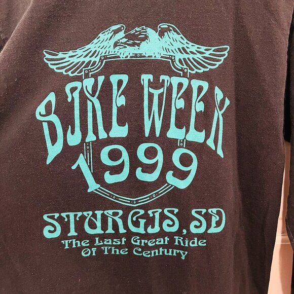Vintage 1999 Bike Week Sturgis SD The last Great Ride Of The Century Long Sleeve - Picture 3 of 16